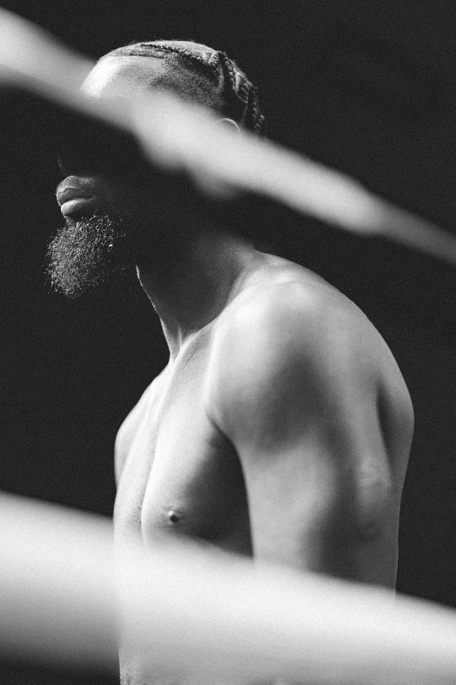 Lance Stephenson black and white fight portrait