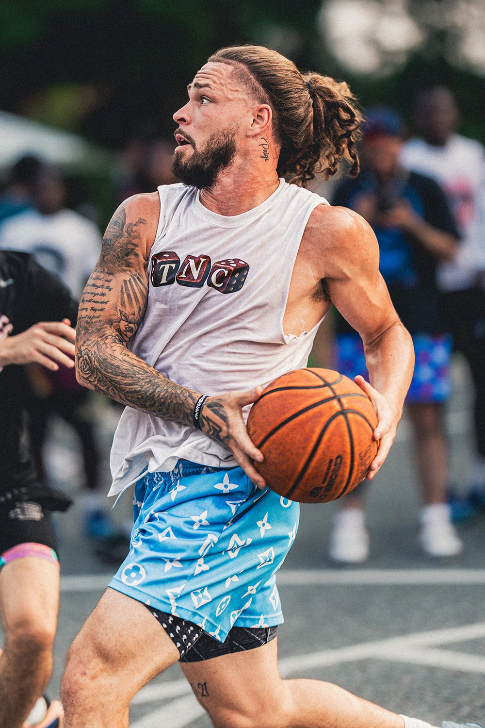 MJM Hoops basketball action at an outdoor event